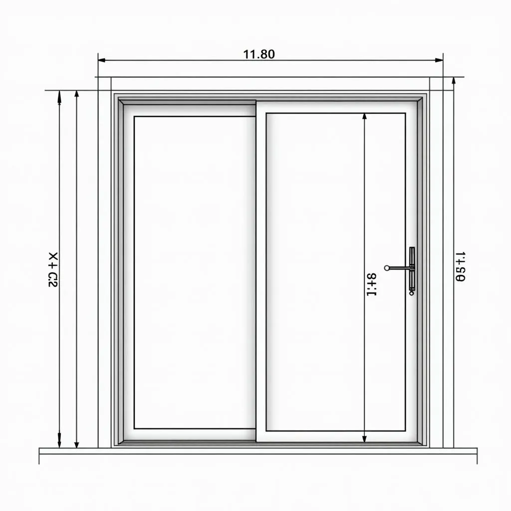 Bản vẽ CAD cửa kính trượt hiện đại