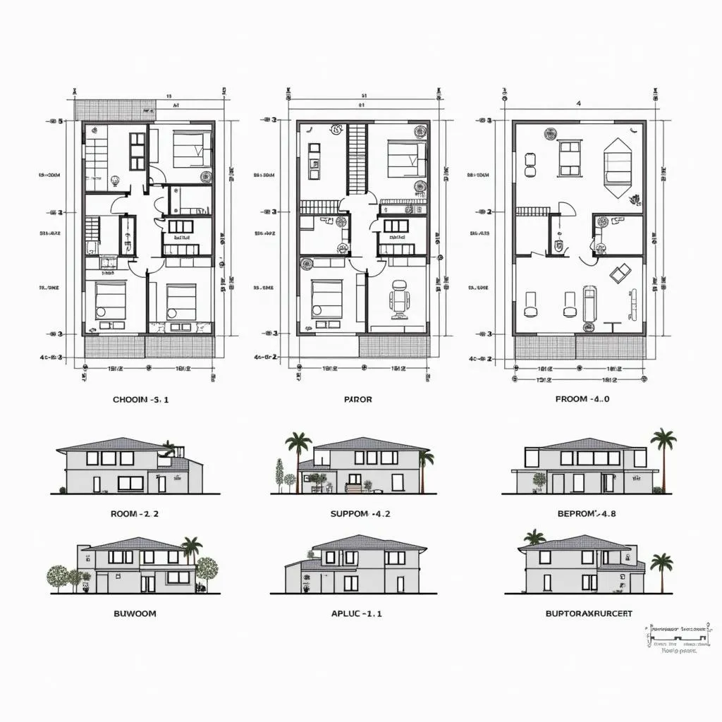 Bản vẽ CAD nhà phố hiện đại