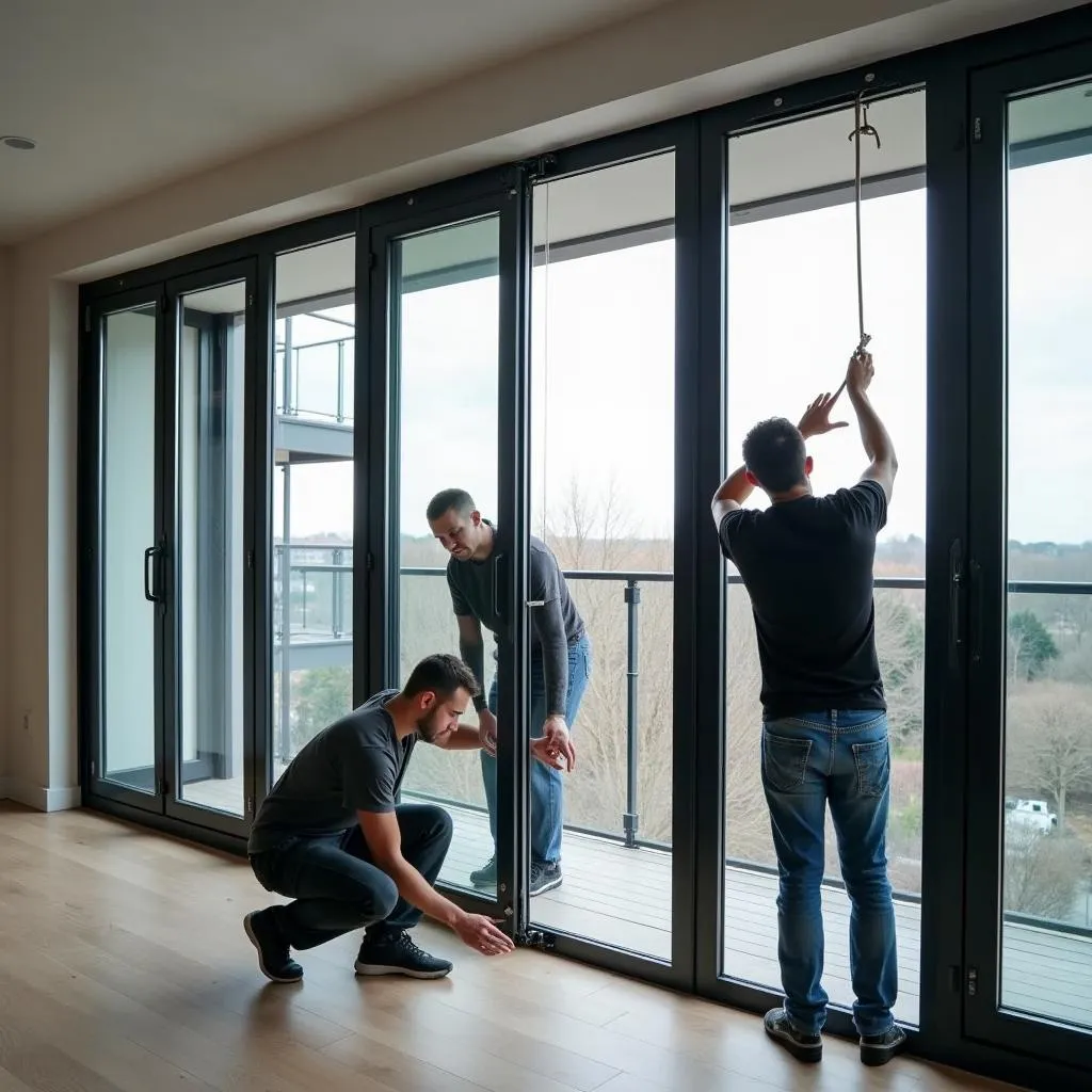 Cửa nhôm Eurowindow thi công chuyên nghiệp