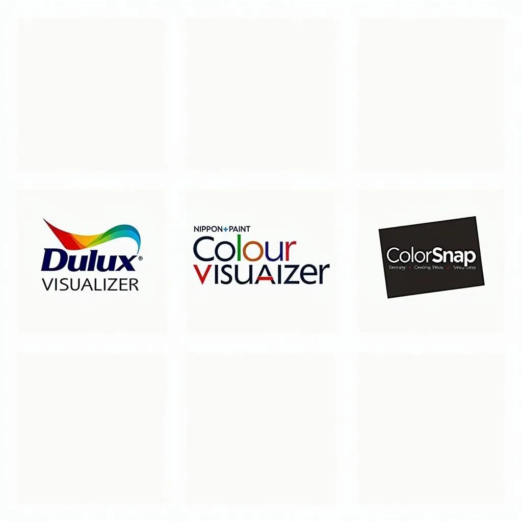 Logo của các phần mềm phối màu sơn xây dựng phổ biến như Dulux, Nippon Paint