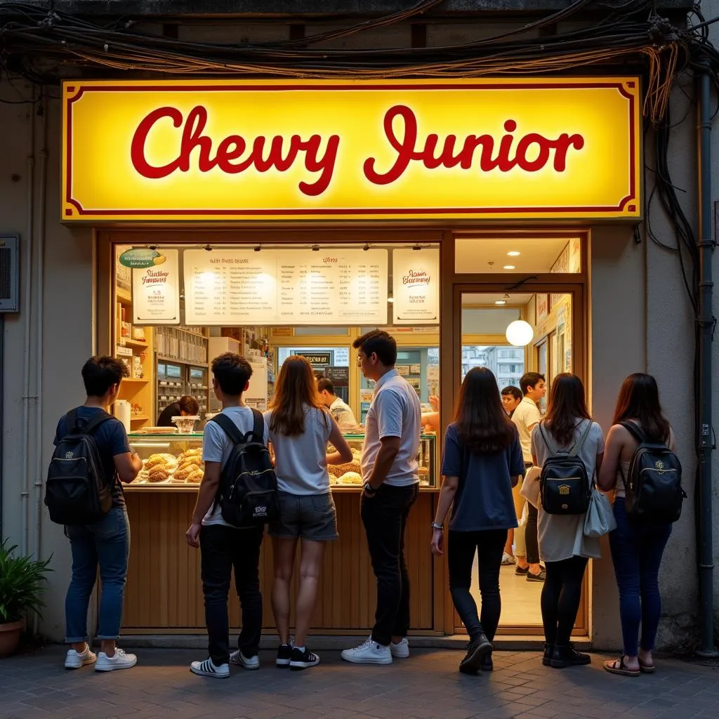 Cửa hàng bánh su kem Chewy Junior tại Hà Nội đông khách