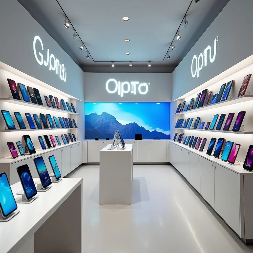 Cửa hàng điện thoại Oppo hiện đại