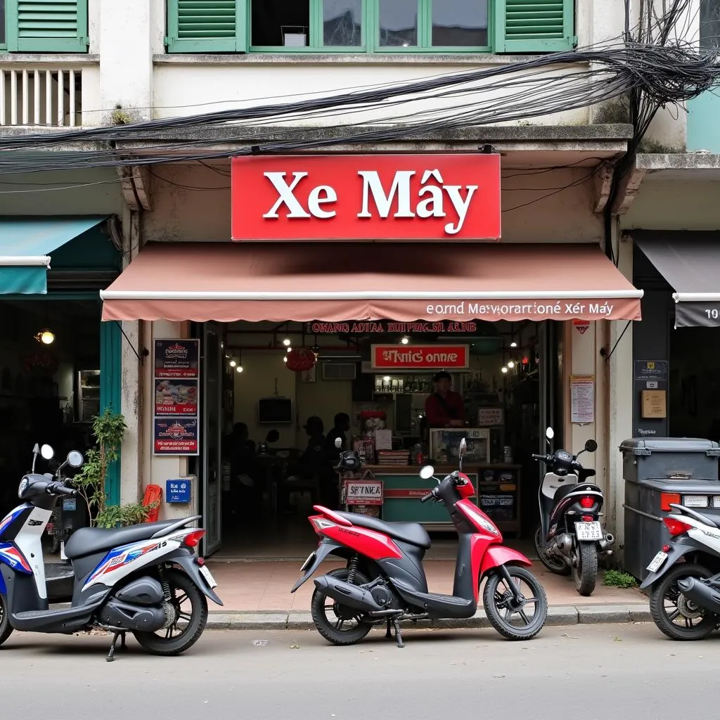 Cửa hàng xe máy Tỉnh Lộ 10 khiêm tốn