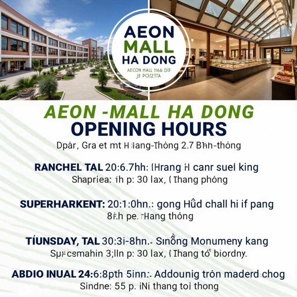 Giờ mở cửa Aeon Mall Hà Đông