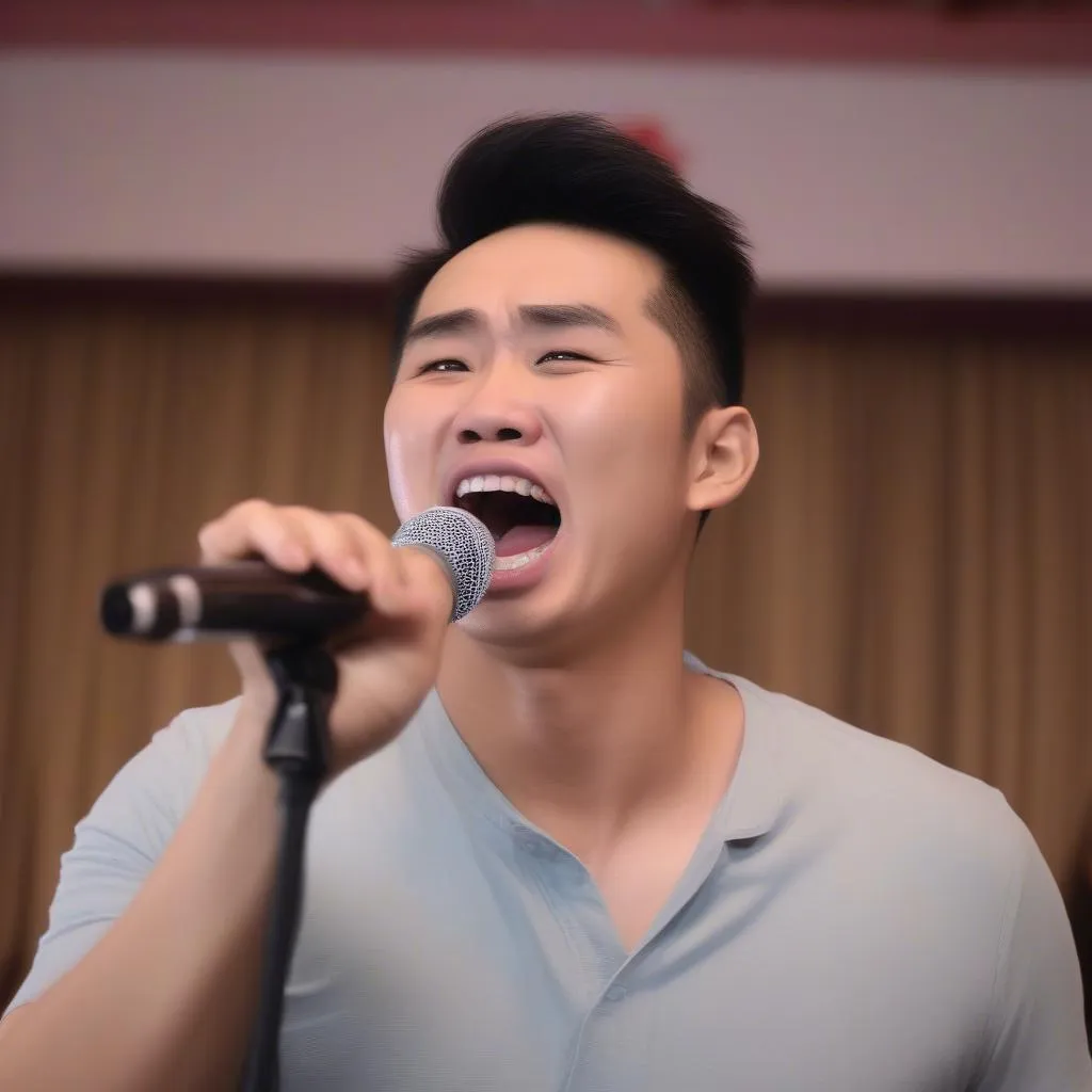 Hình ảnh Quang Lê hát Gõ Cửa Trái Tim karaoke