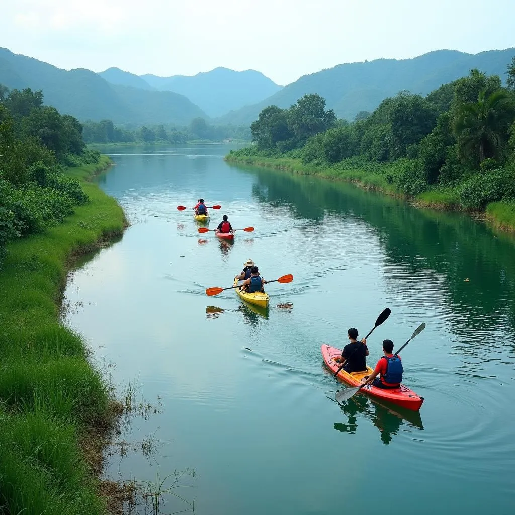 Chèo thuyền Kayak trên Hồ Cửa Cạn Phú Quốc