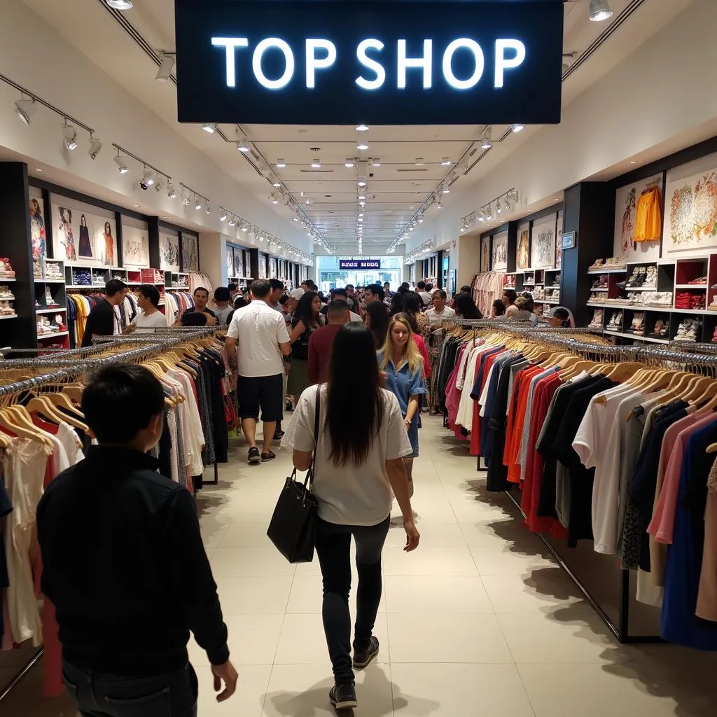 Khách hàng mua sắm tại cửa hàng Topshop TPHCM