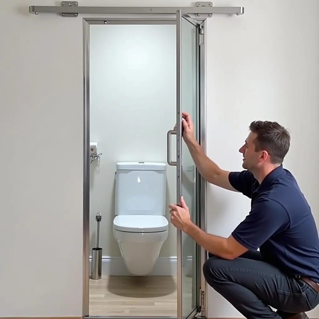 Lắp đặt cửa lùa toilet chuyên nghiệp