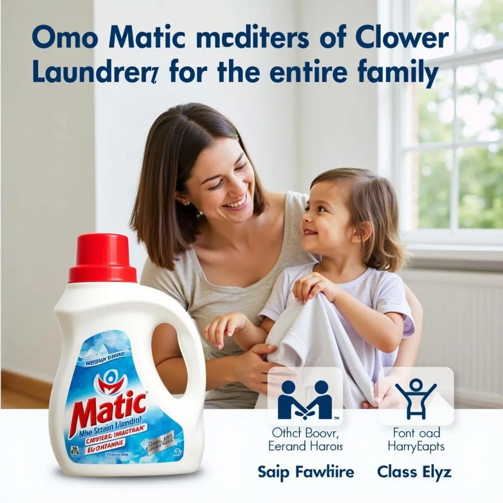 Mẹ và bé sử dụng Omo Matic cửa trước