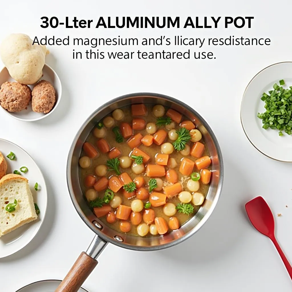 Aluminum alloy 30-liter pot with wear resistance and durability