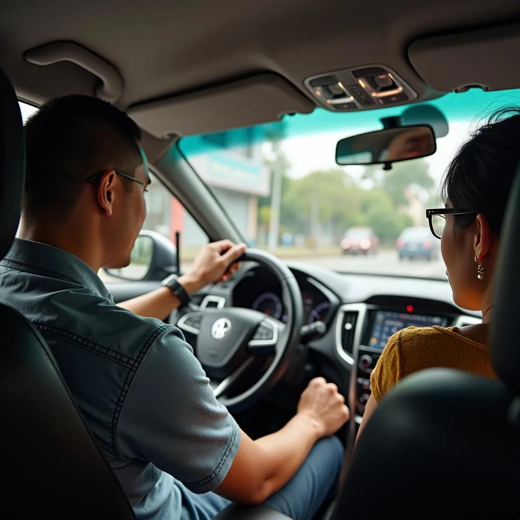 Tài xế taxi Cửa Lò hỏi chuyện với du khách