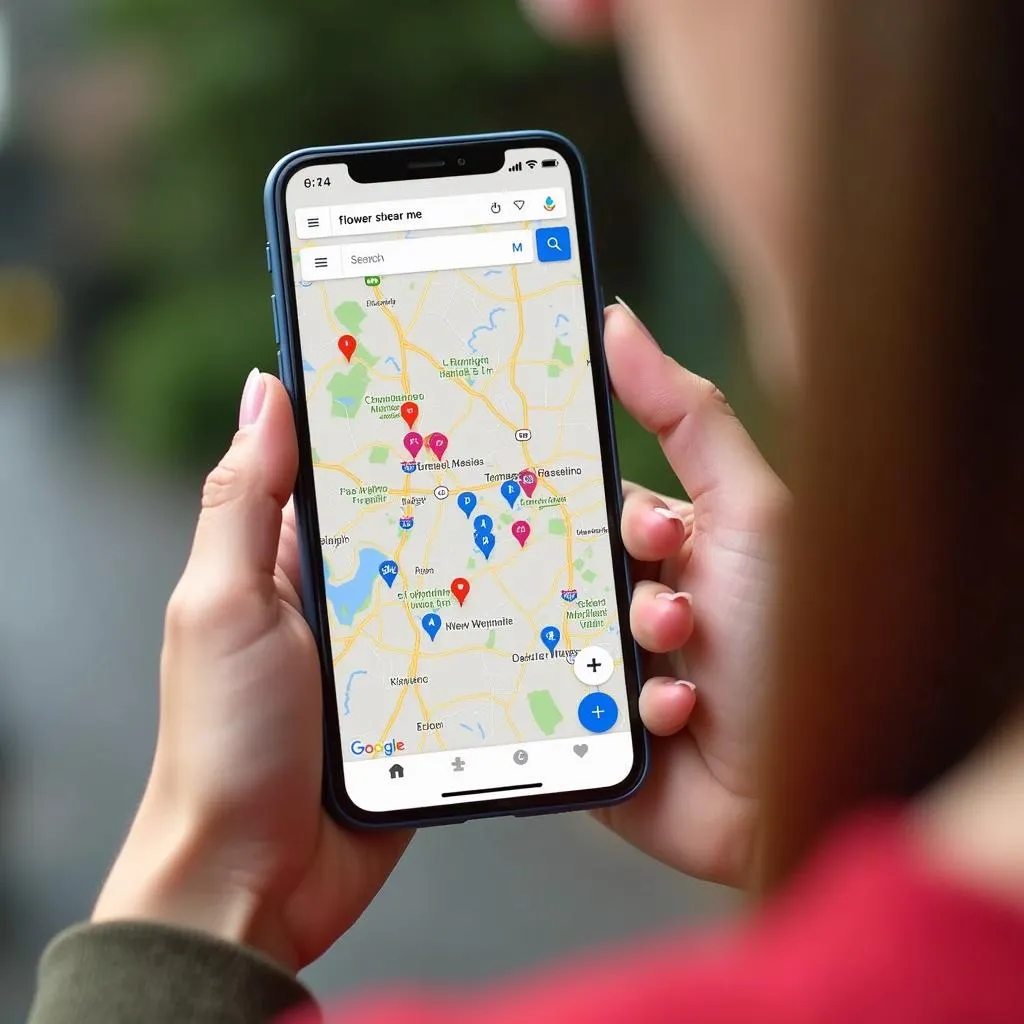 Tìm kiếm cửa hàng hoa tươi trên Google Maps