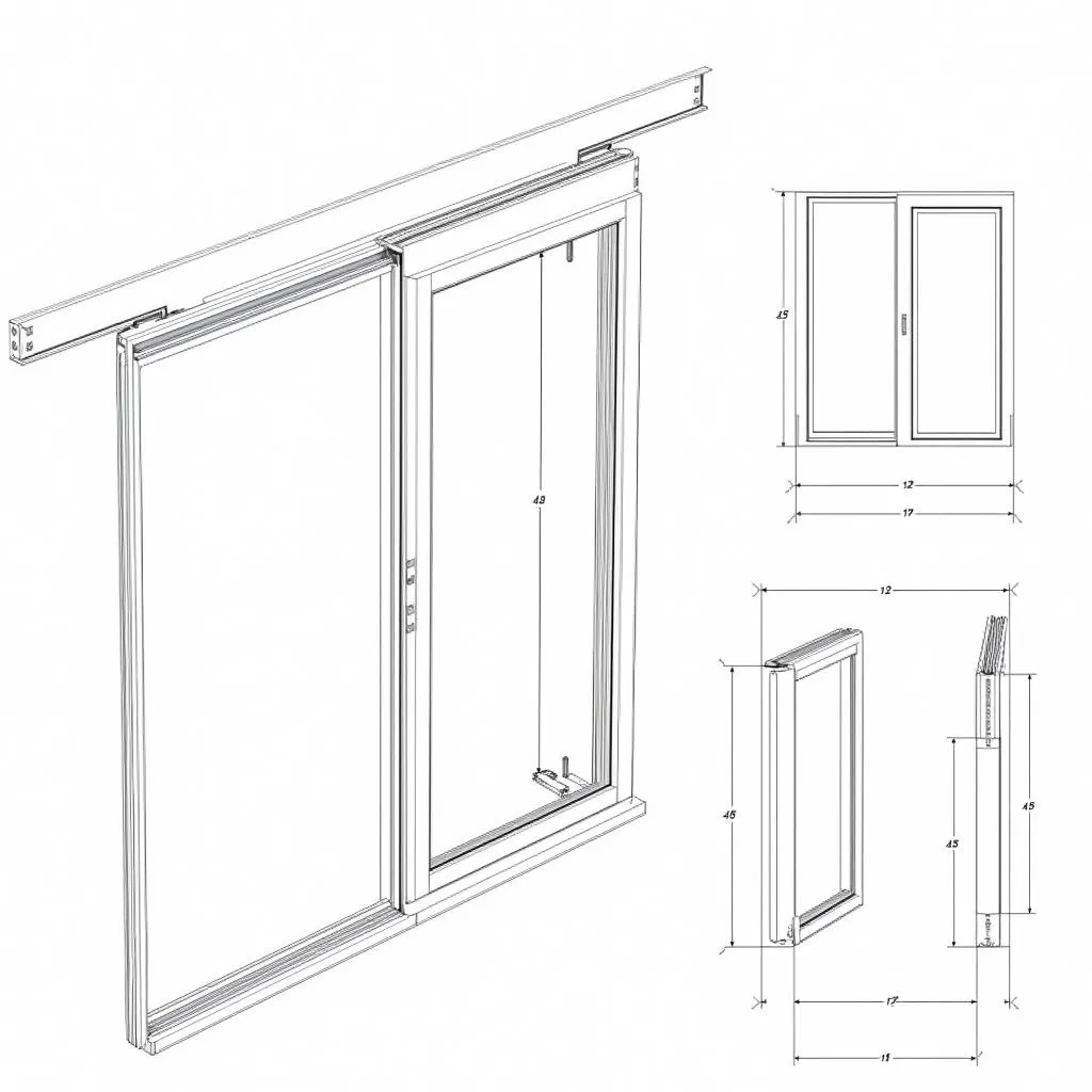 Bản vẽ CAD cửa xếp trượt hiện đại