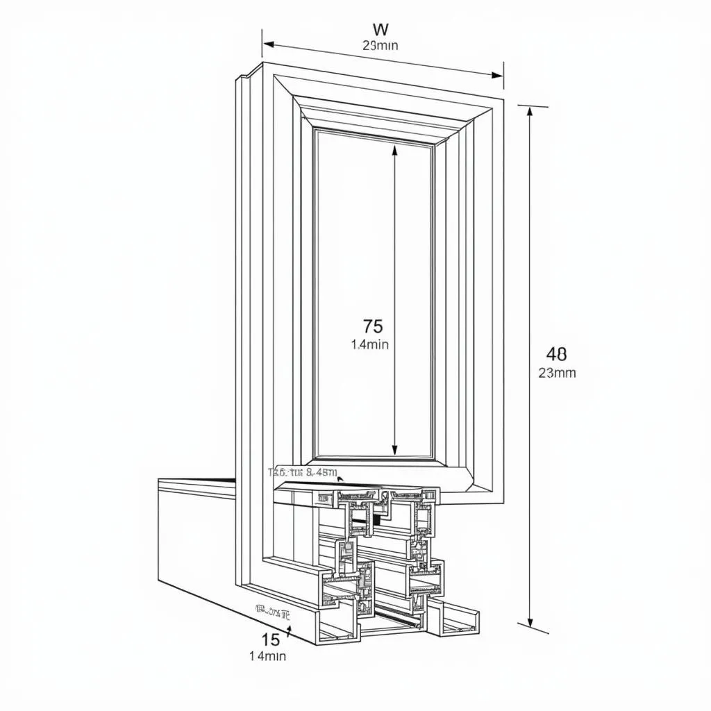 Bản vẽ CAD mặt cắt nhôm Tungshin chi tiết