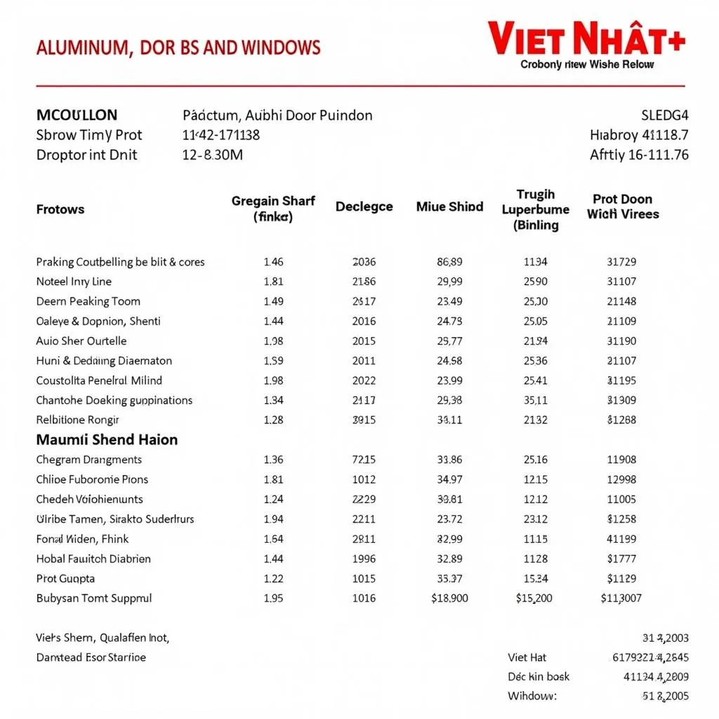 Báo Giá Cửa Nhôm Việt Nhật