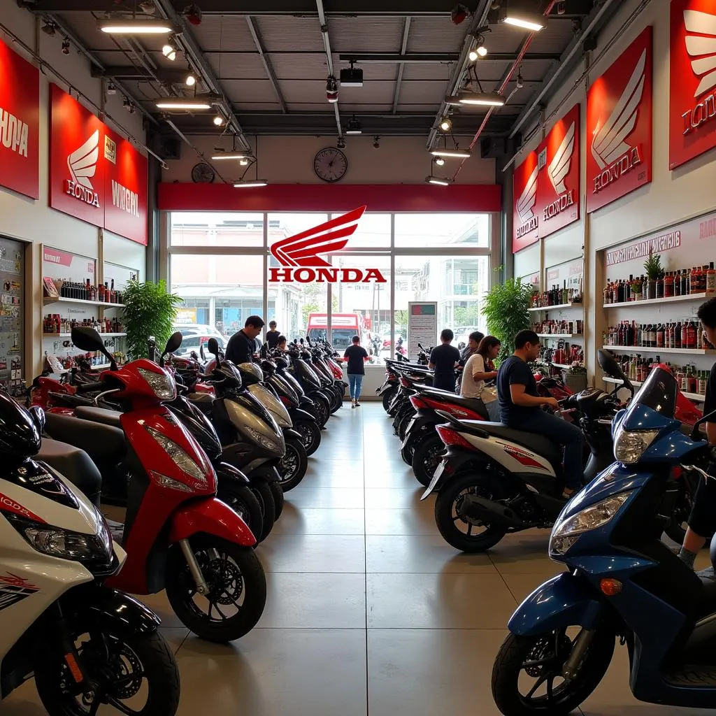 Cửa hàng Head Honda TPHCM đông đúc khách hàng