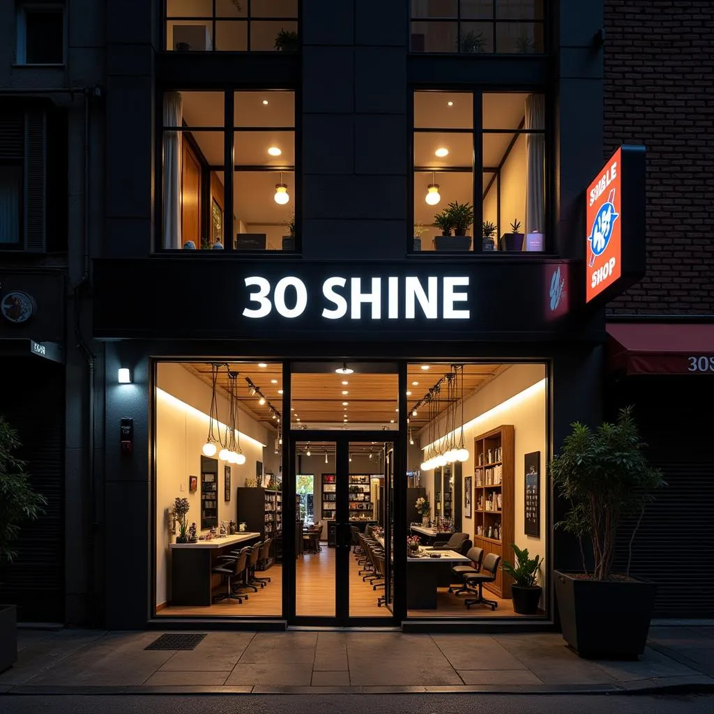 Cửa nhôm kính 30Shine rực rỡ trong ánh đèn