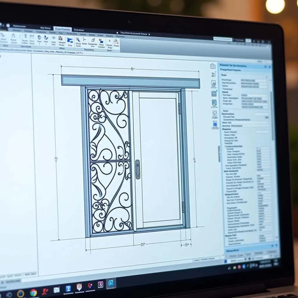 File cad cửa sắt kéo hiện đại