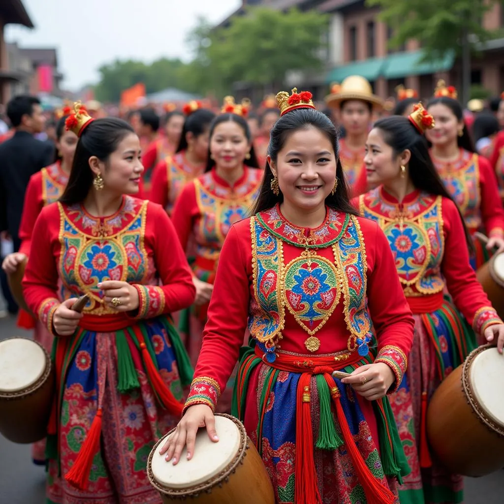 Tiếng cồng chiêng vang vọng trong lễ hội của đồng bào dân tộc thiểu số