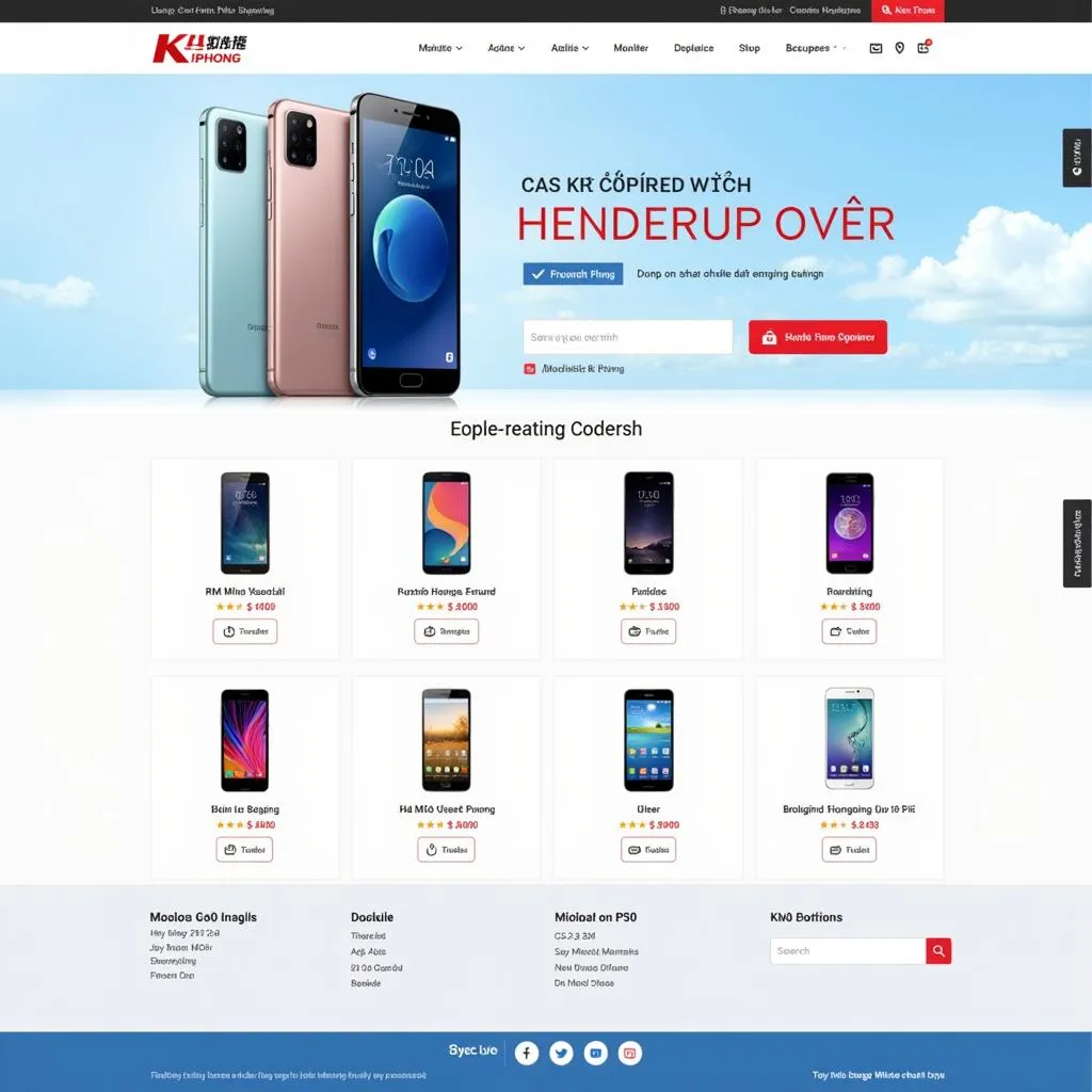 Giao diện website bán hàng Cửa hàng điện thoại Kim Dung