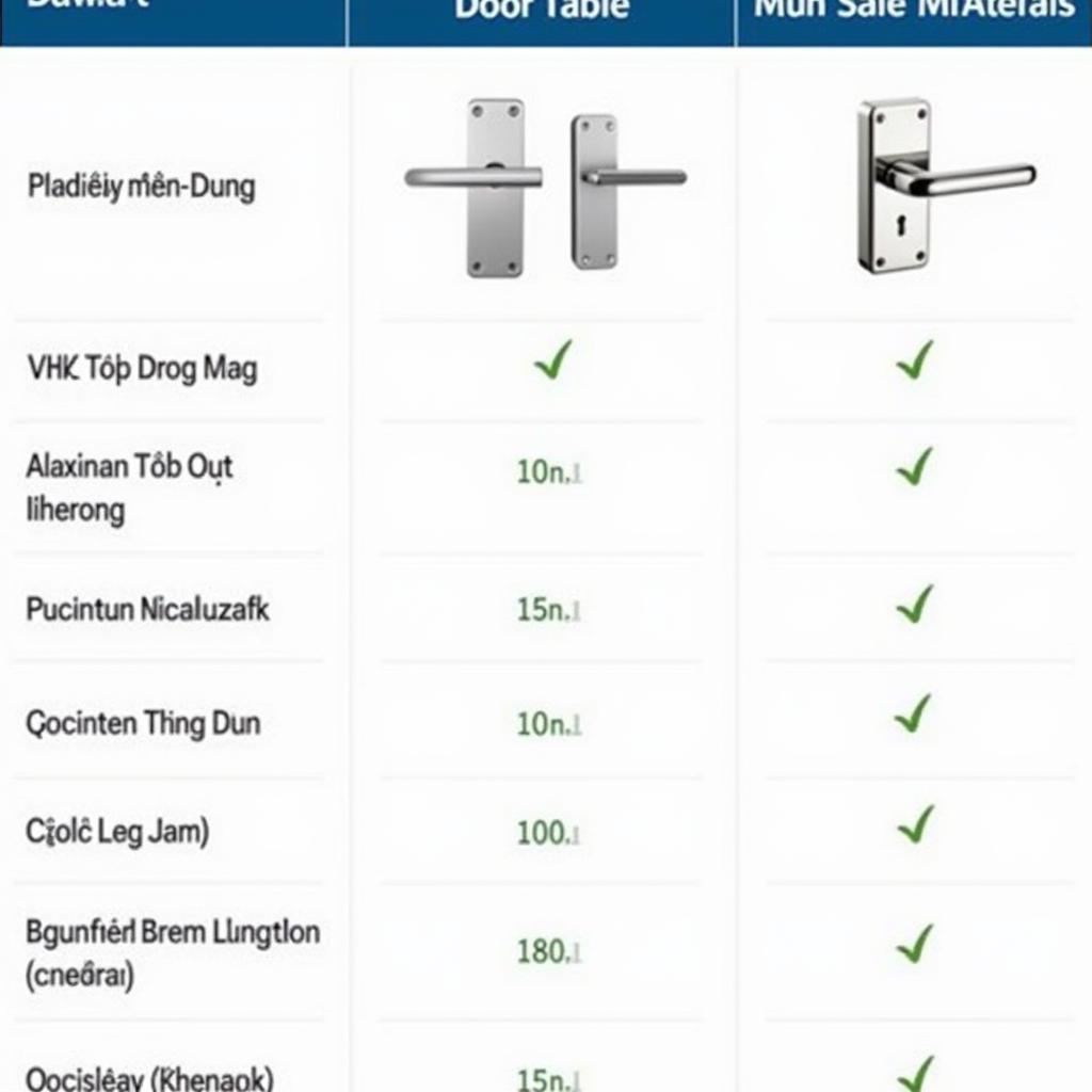 Bảng giá tay nắm cửa nhôm tham khảo