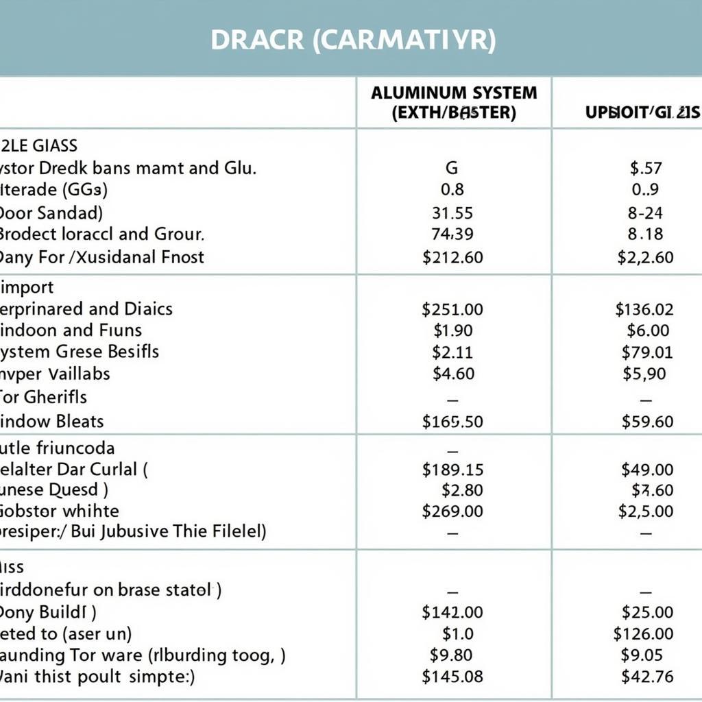 Bảng báo giá vật liệu xây dựng 2018, bao gồm các loại nhôm kính