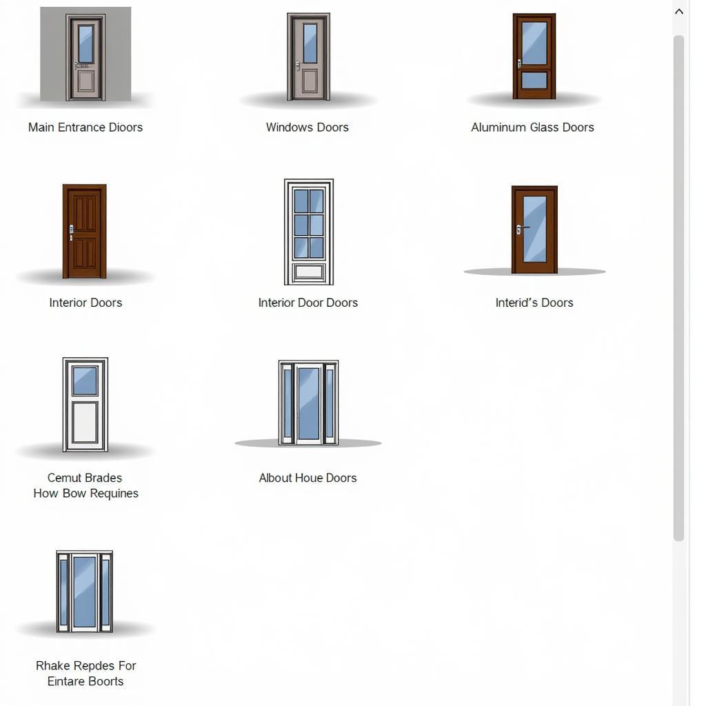 Các loại cửa trong thư viện Sketchup