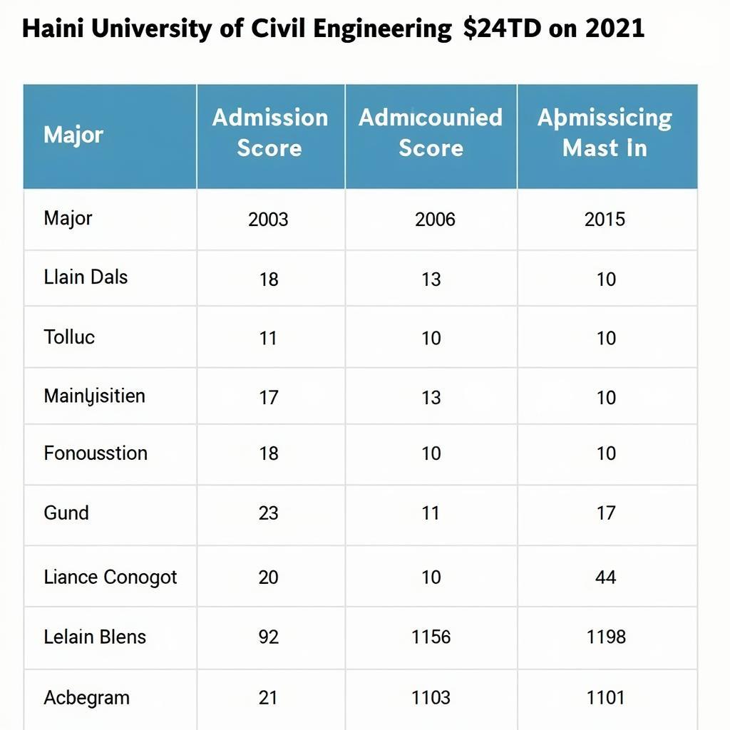 Điểm chuẩn các ngành Đại học Xây Dựng 2021