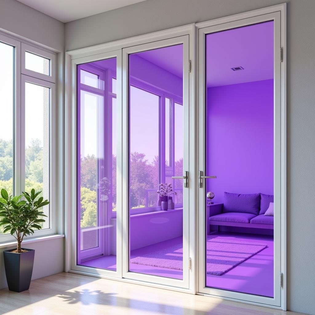 Hợp chất violet trong cửa nhôm kính