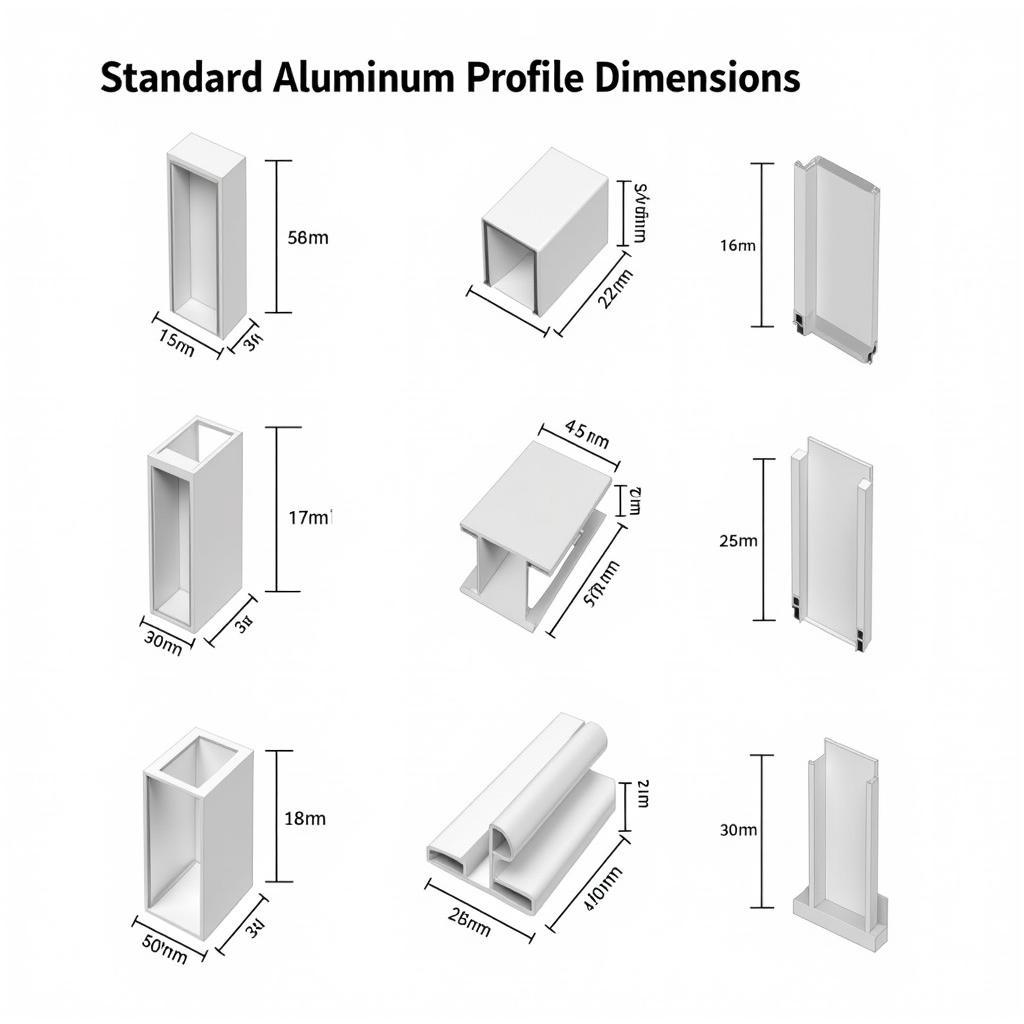 Kích thước nhôm profile tiêu chuẩn