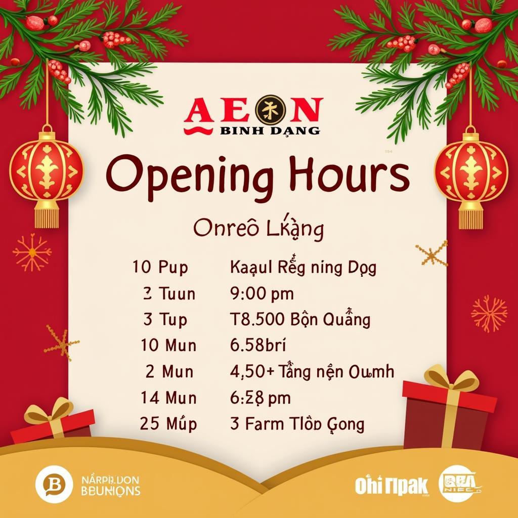 Lịch Mở Cửa Tết Aeon Bình Dương