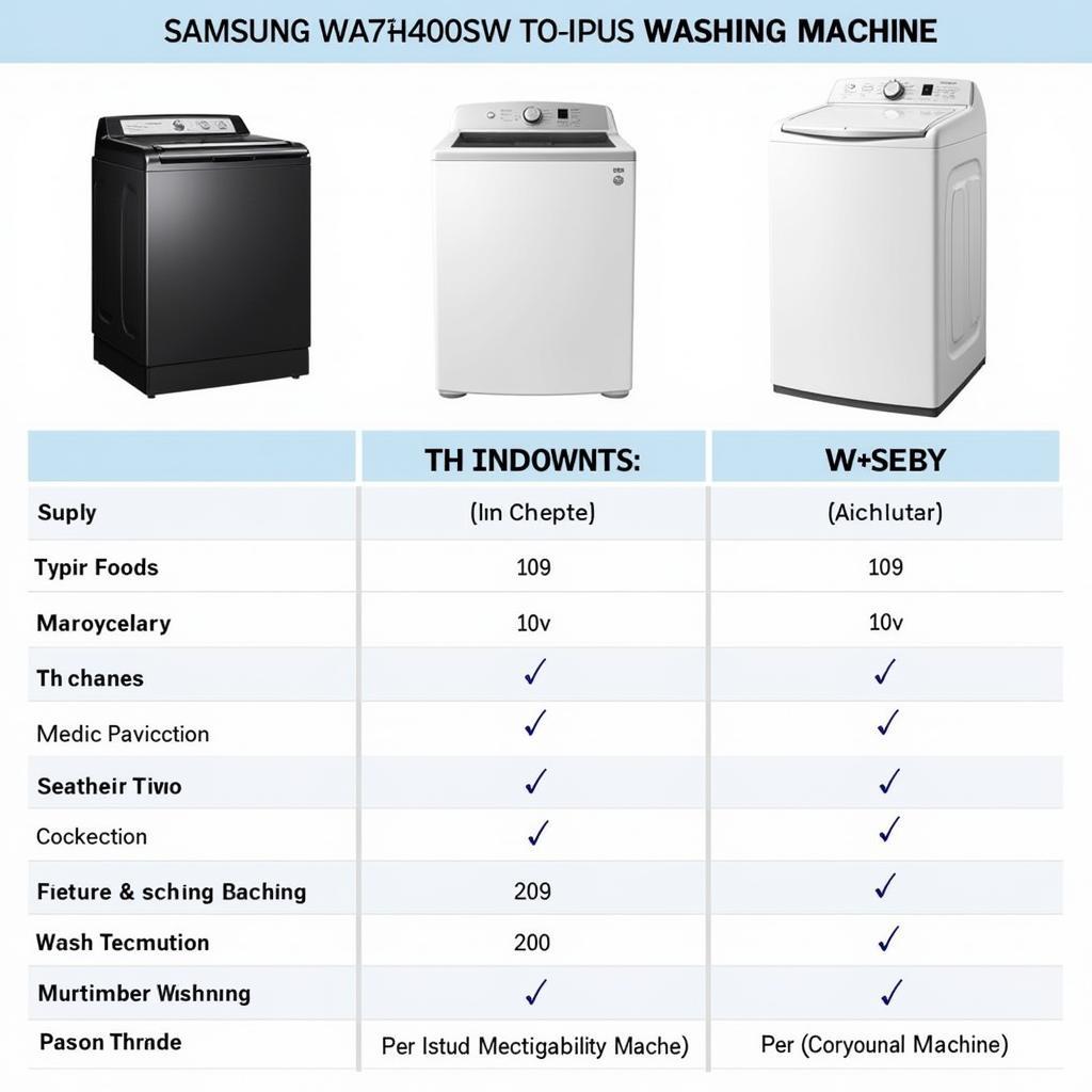 Máy giặt cửa trên Samsung WA72H4000SW: So sánh