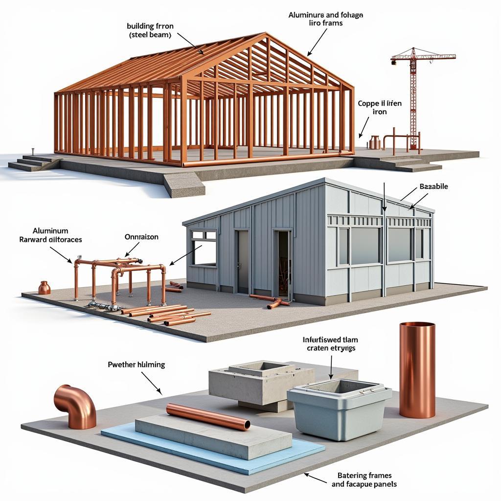 Ứng dụng của đồng, sắt, nhôm trong xây dựng